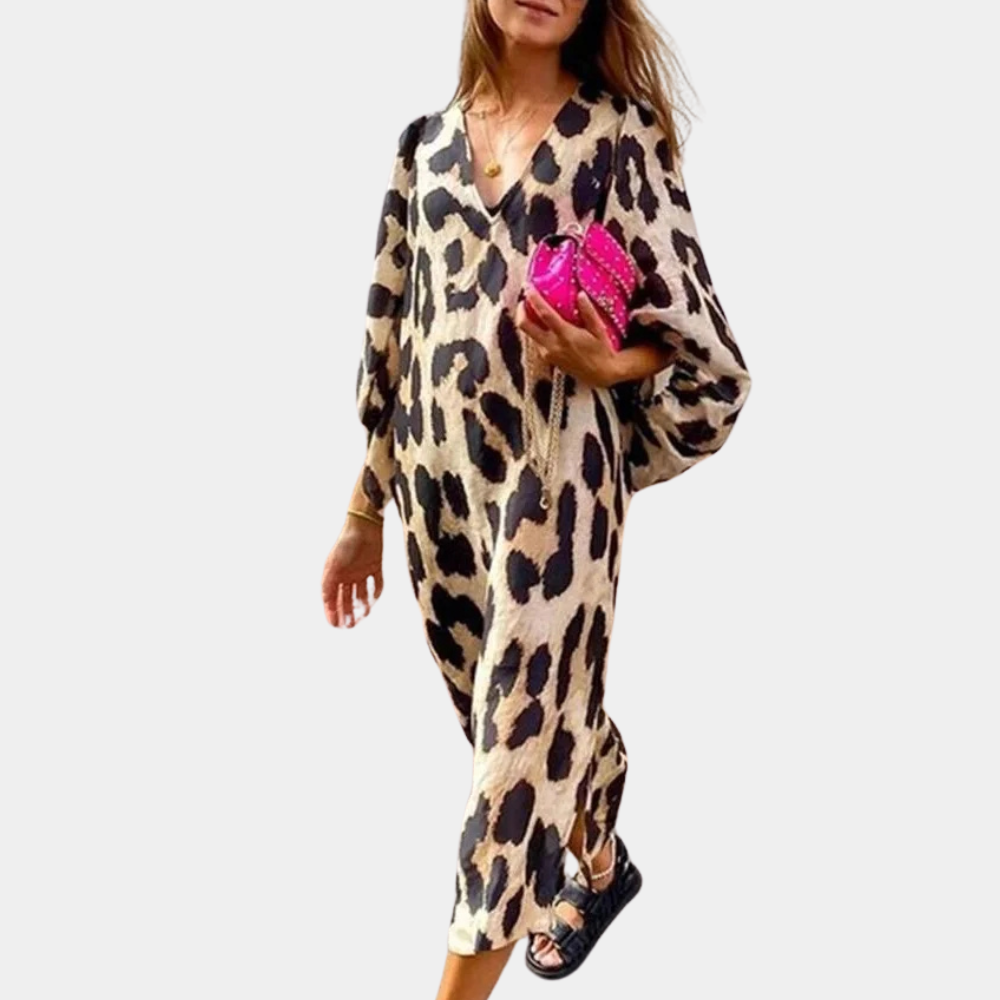 Loose-fit Panterprint Jurk - Selena