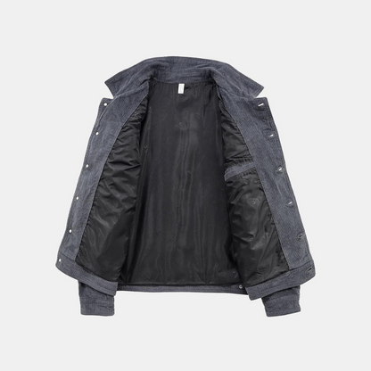 Comfortabele Grijze Corduroy Jas - Rover