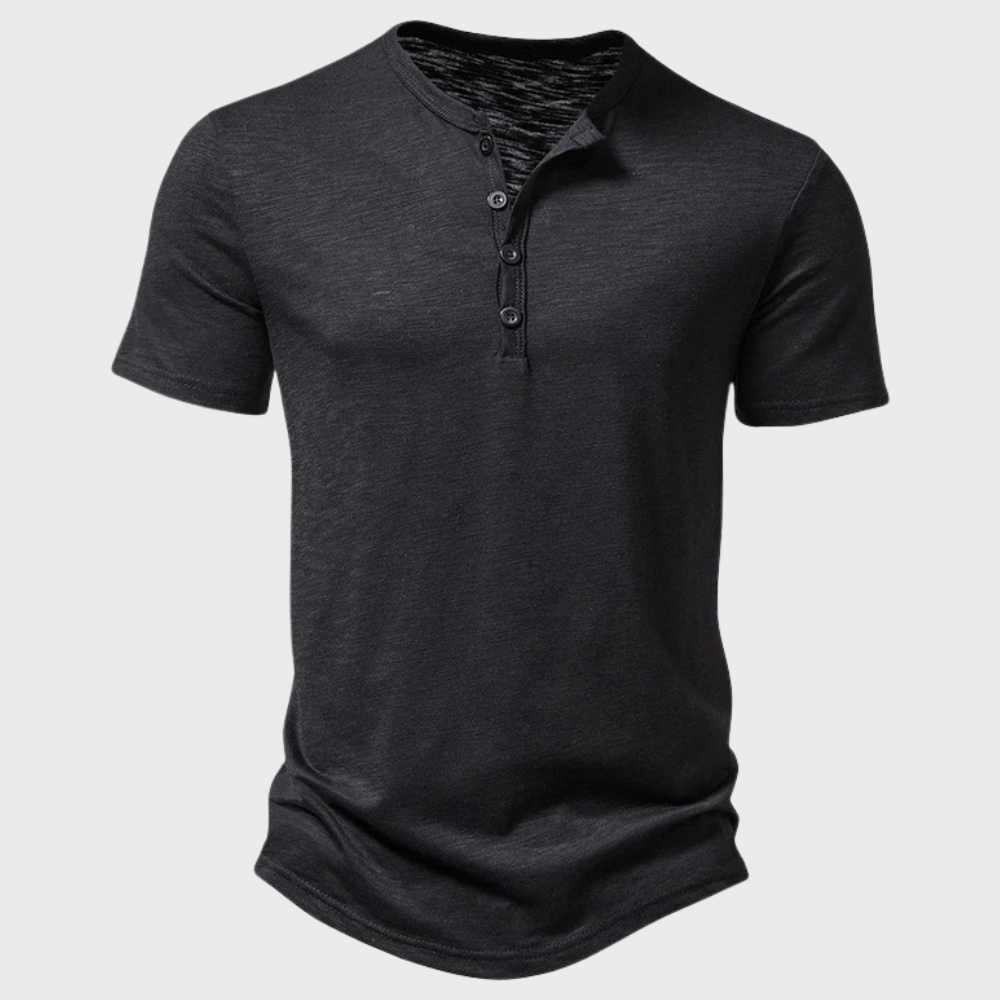 Casual Heren T-Shirt met Henley-Kraag - Cody
