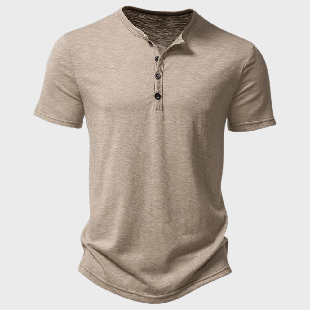 Casual Heren T-Shirt met Henley-Kraag - Cody