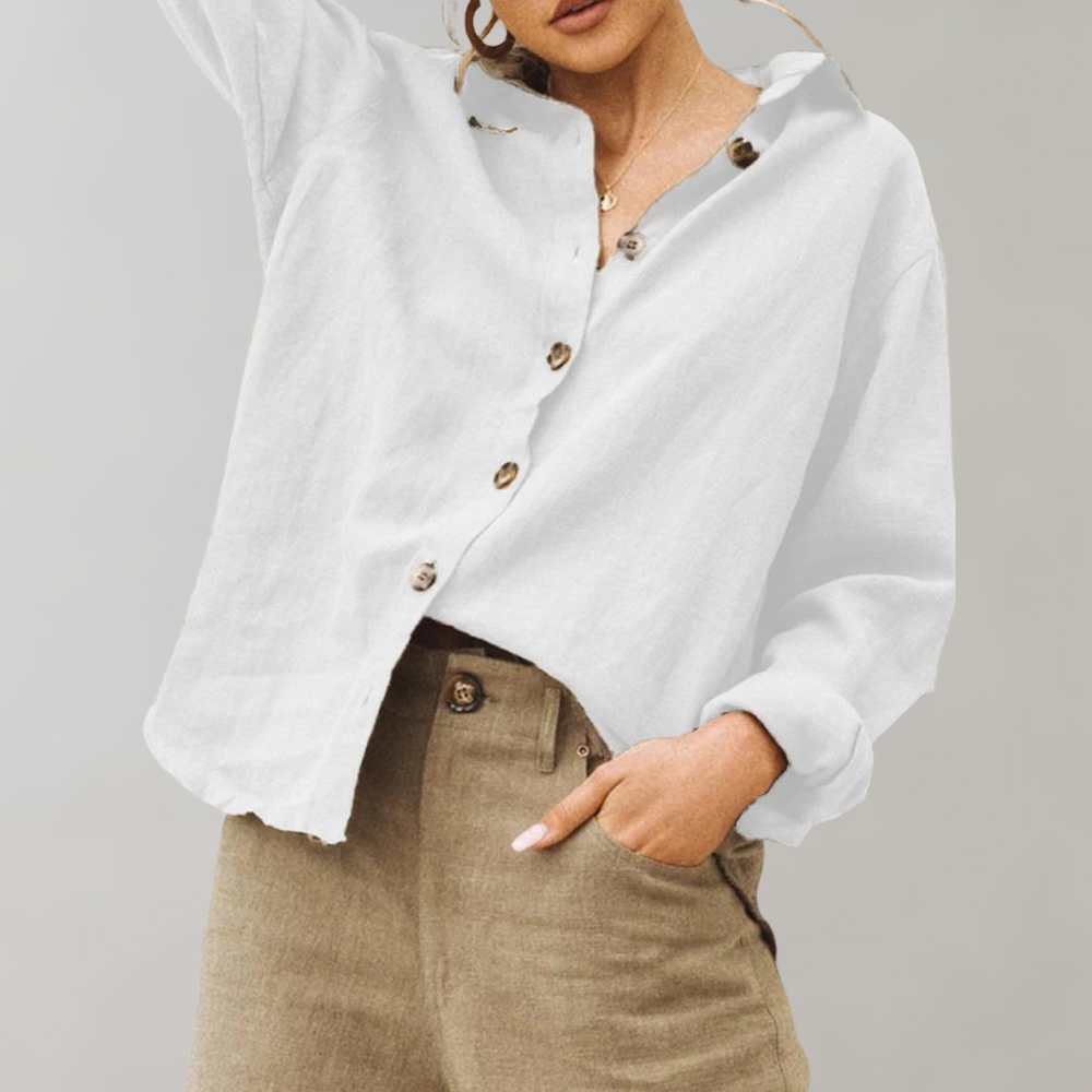 Casual Damesblouse met Knoopsluiting – Noëlle