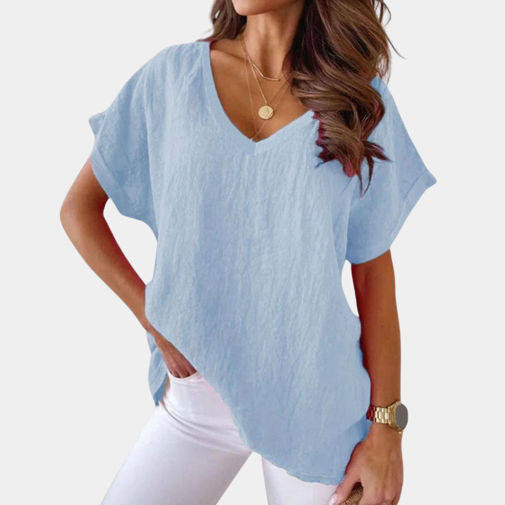 Casual Dames T-Shirt Met V-Hals – Yuna