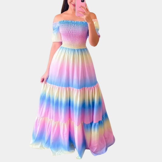 Off-Shoulder Gelaagde Zomerjurk – Noémie