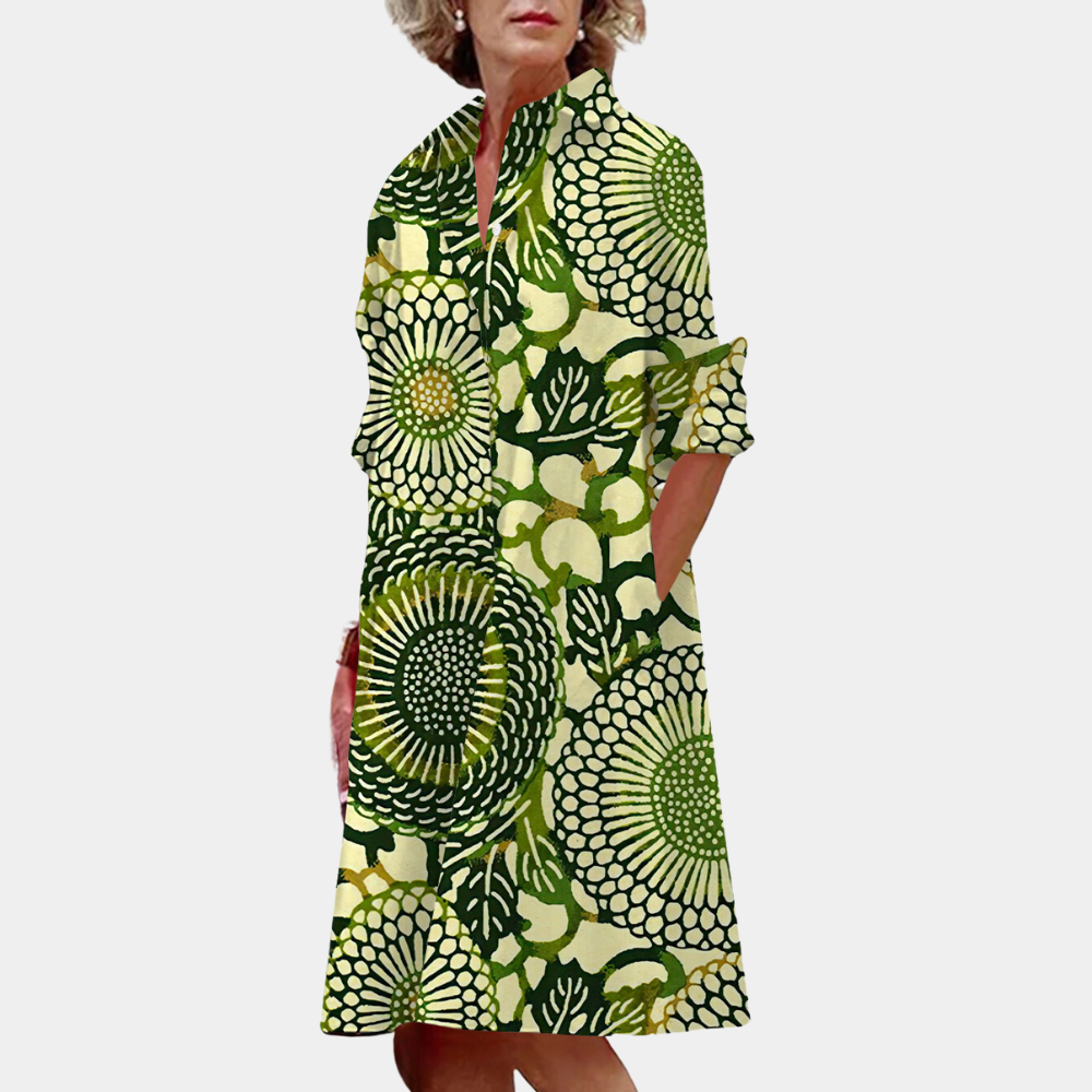 Midi-jurk met Print en Zomerse Pasvorm – Ysolde