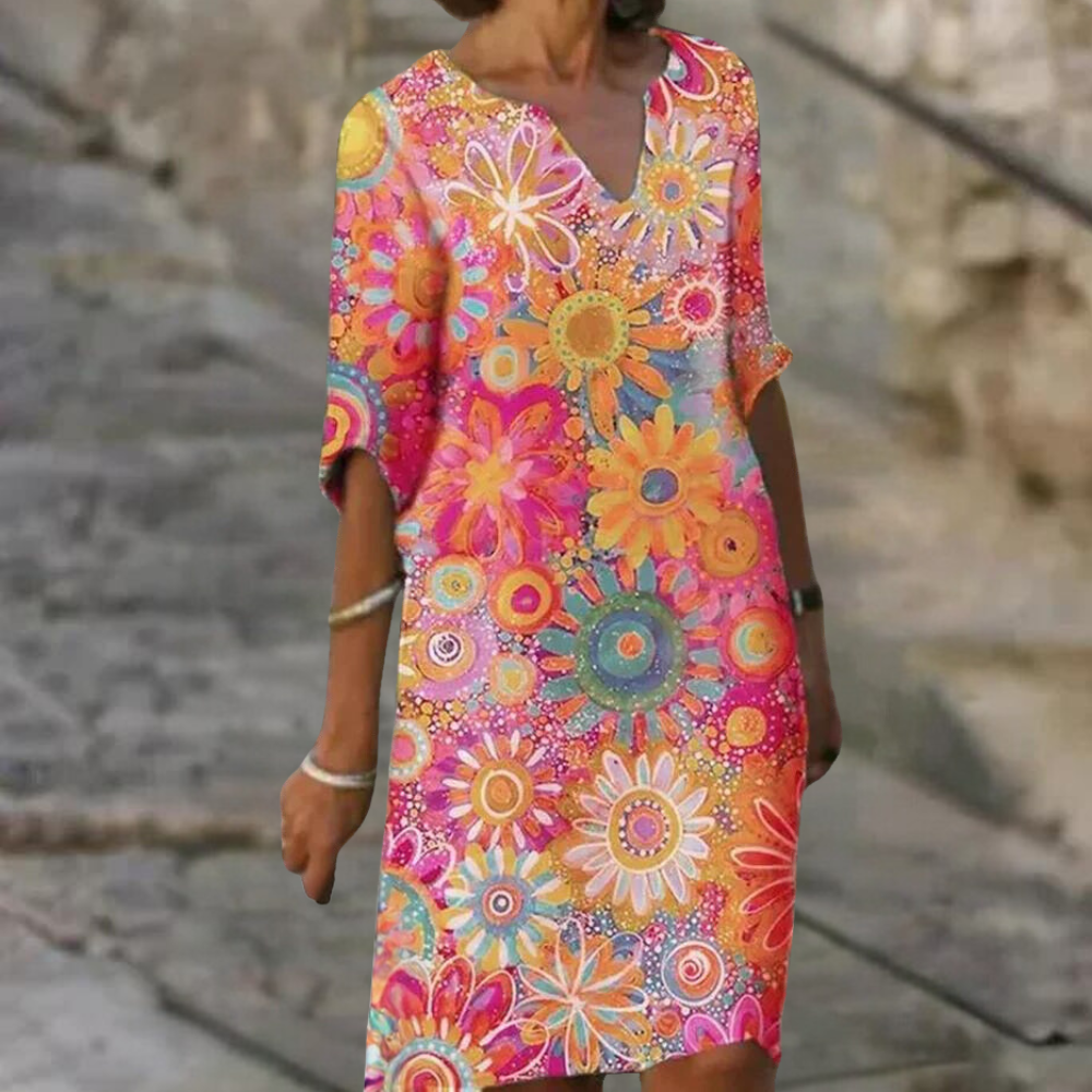 Naomi - Trendy Korte Bloemenjurk