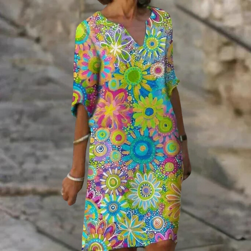 Naomi - Trendy Korte Bloemenjurk