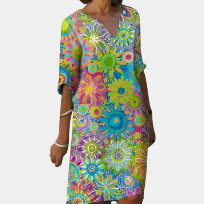Naomi - Trendy Korte Bloemenjurk