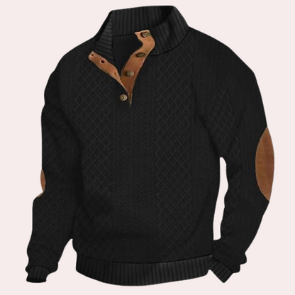 Dany - Warme Casual Herentrui met Knoopsluiting