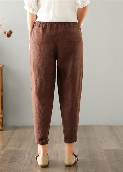 Dames zomerbroek van linnen-katoenmengsel met elastische tailleband – Clara