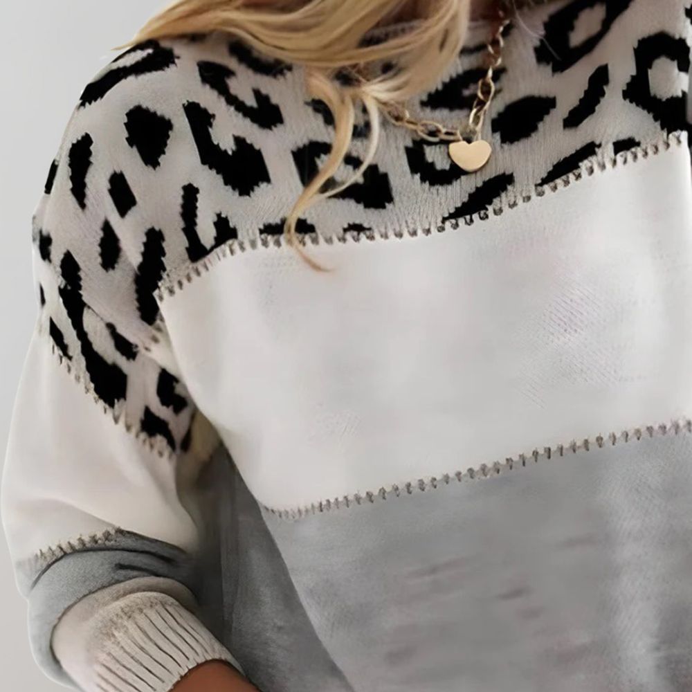 Lilly - Warme Panterprint Trui voor Dames