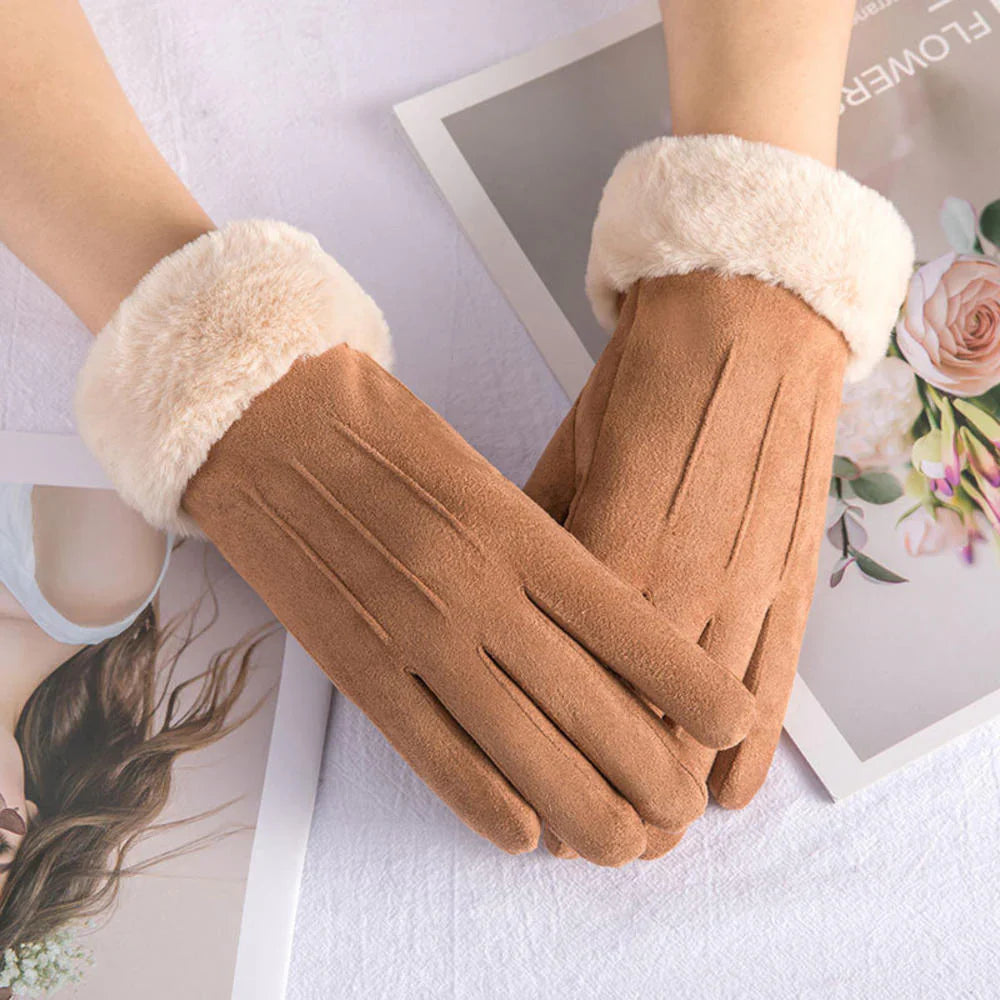 Trendy Suède Dames Handschoenen - Mirella