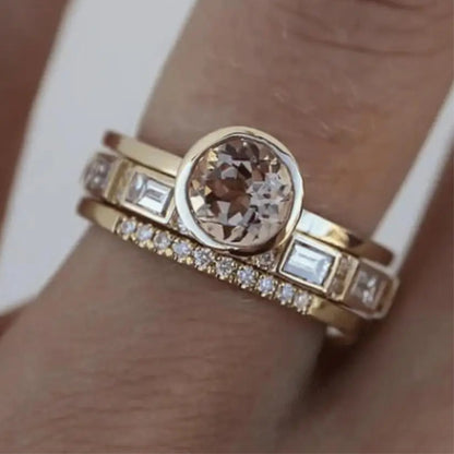 Vintage Gouden Ring met Kristallen - Eliana