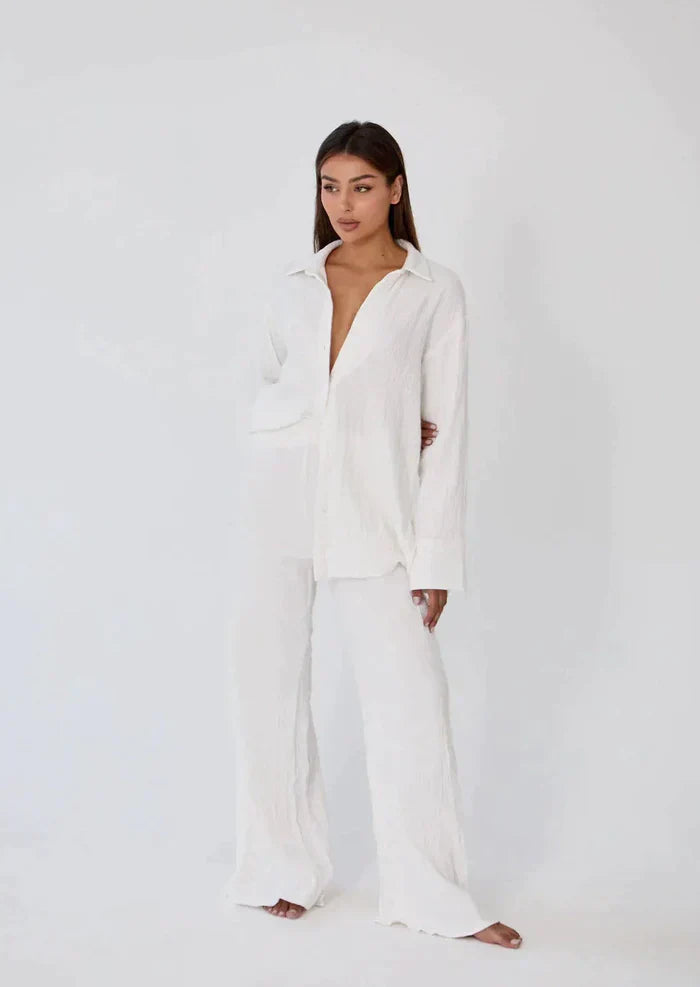 Luchtige tweedelige zomeroutfit van linnen – Geneve