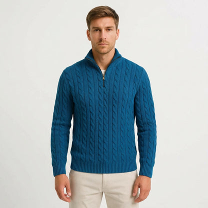 Cable-Knit Quarter-Zip Mens Jumper - Edmond