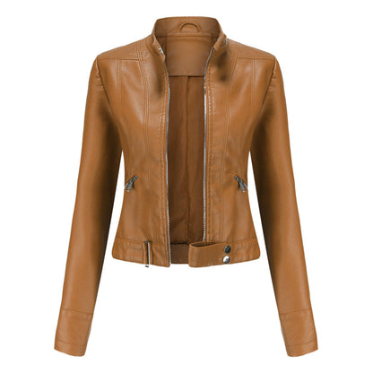 Stijlvolle dames leren jack in klassiek ontwerp - Marlene
