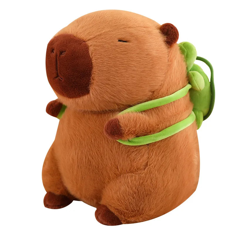 Schattige Capybara Knuffel met Schildpad Rugzak - CapyBuddy