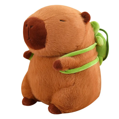 Schattige Capybara Knuffel met Schildpad Rugzak - CapyBuddy