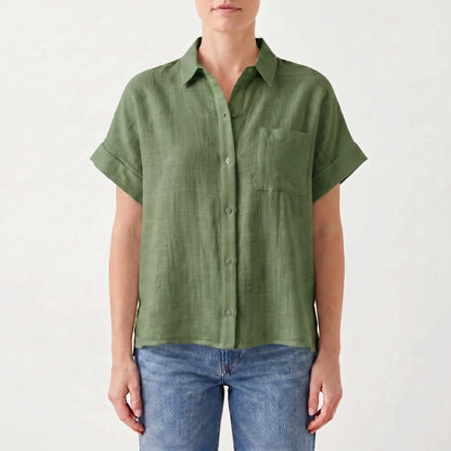 Casual Button-Down Shirt -  Kelley