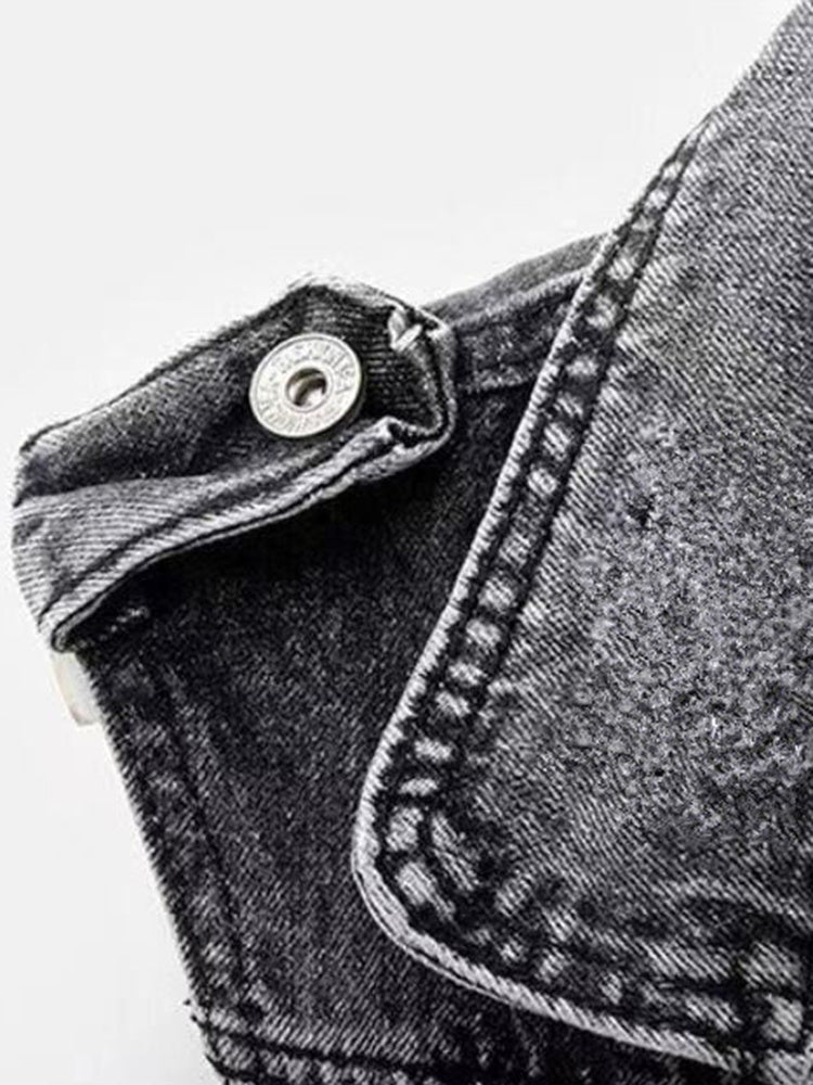 Casual Denim Gilet With Pockets - Della