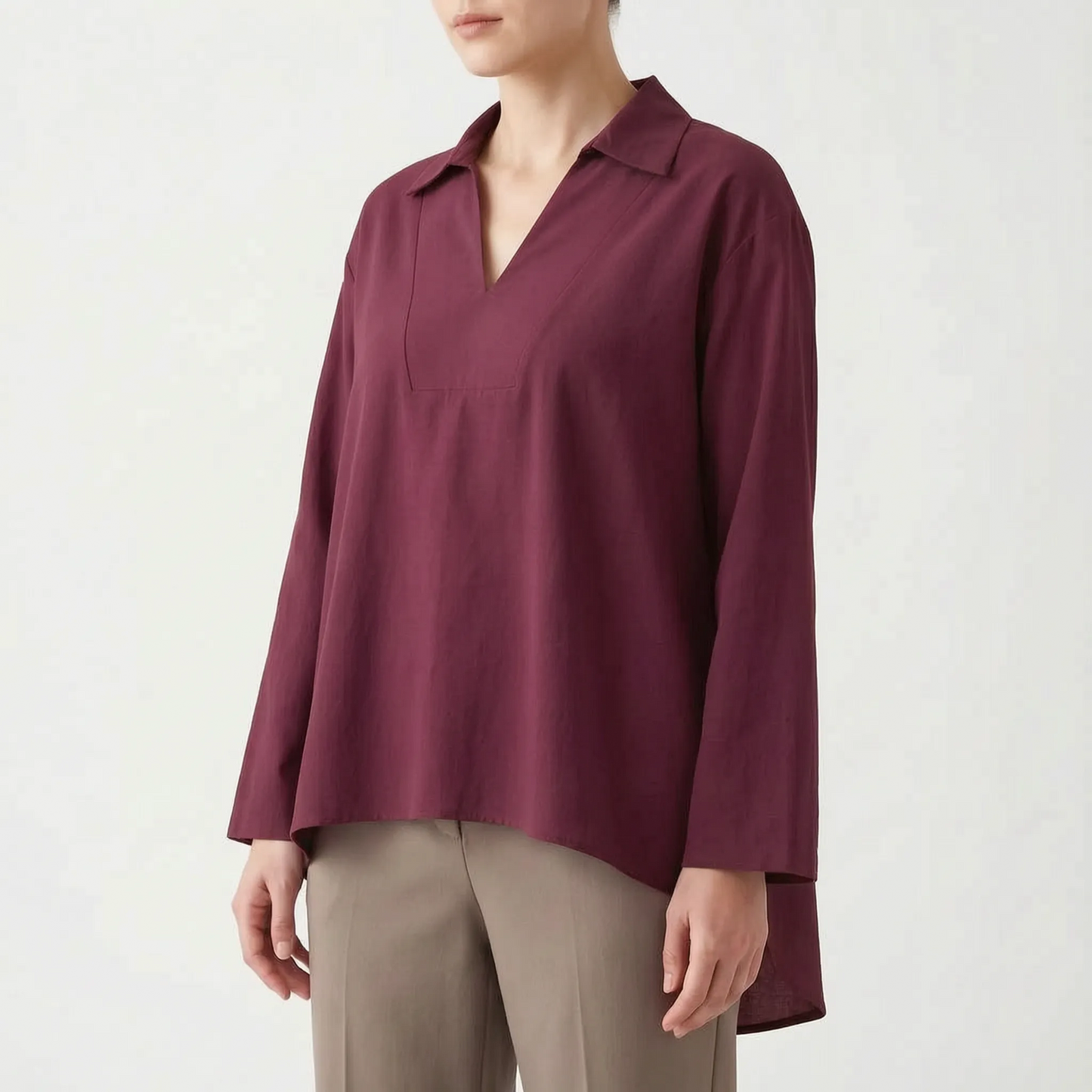 Casual High-Low Tunic Top -  Velma
