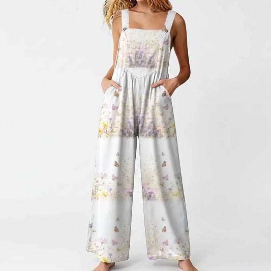 Casual Wide-Leg Floral Jumpsuit - Jessica