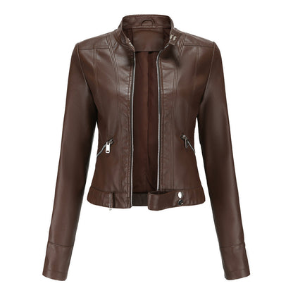 Stijlvolle dames leren jack in klassiek ontwerp - Marlene