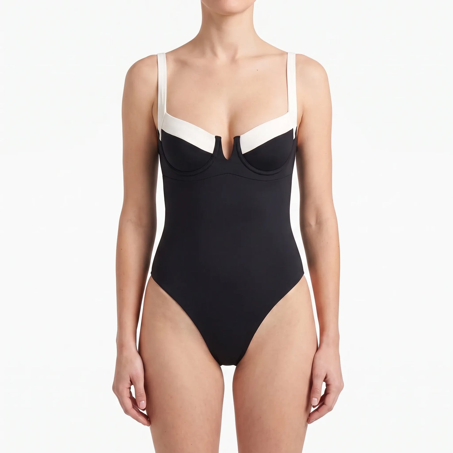 Colour-Block Strapless Beach Bodysuit - Lillian