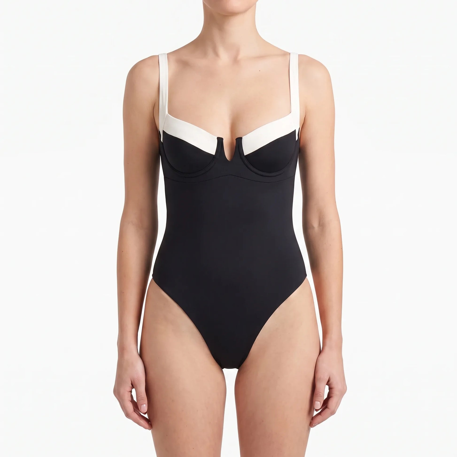 Colour-Block Strapless Beach Bodysuit - Lillian