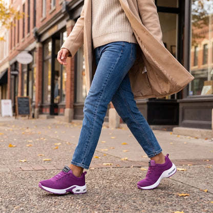 Comfortabele dames sneakers voor de herfst met ademend mesh
