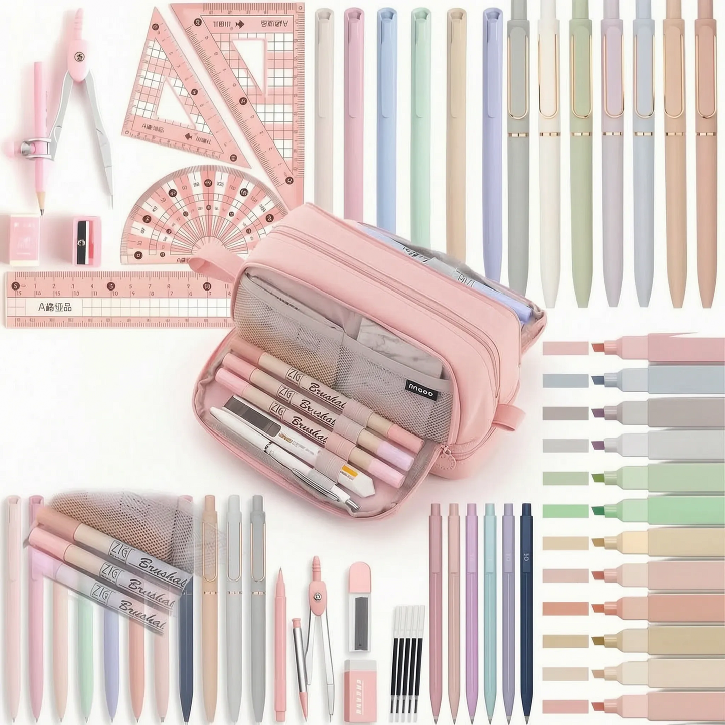 Comprehensive Pastel Desk Stationery Set - Velinor