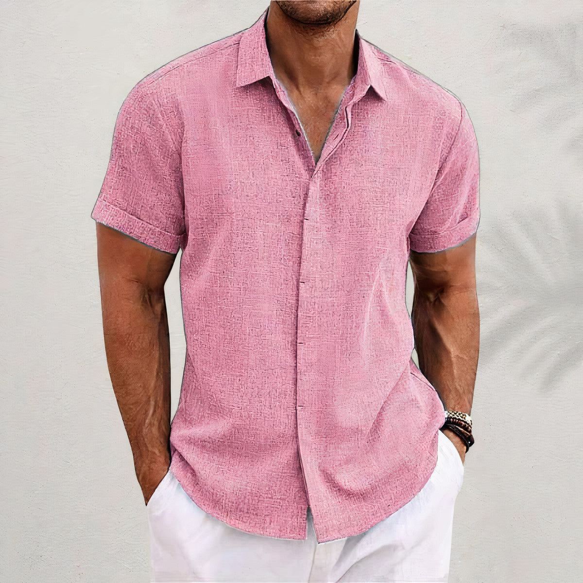 Linnen Heren Overhemd met Retro Look – Vintaro
