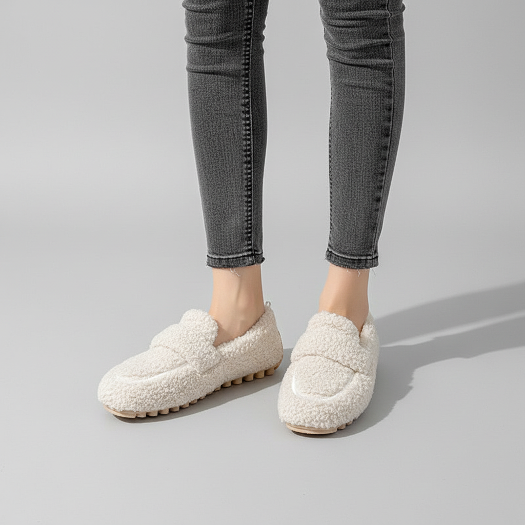 Damen Hausschuh Pantoffel Mit Fleece - FluffStep