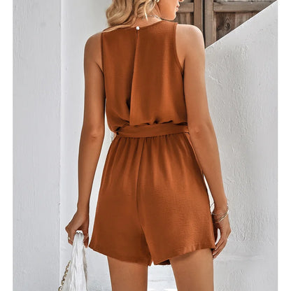 Kanten Zomerjumpsuit met V-Hals en Shorts – Sorelle