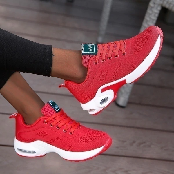 Dames Wandelsneakers Met Schokopvang Tijdens Lopen