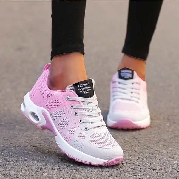 Dames Wandelsneakers Met Schokopvang Tijdens Lopen