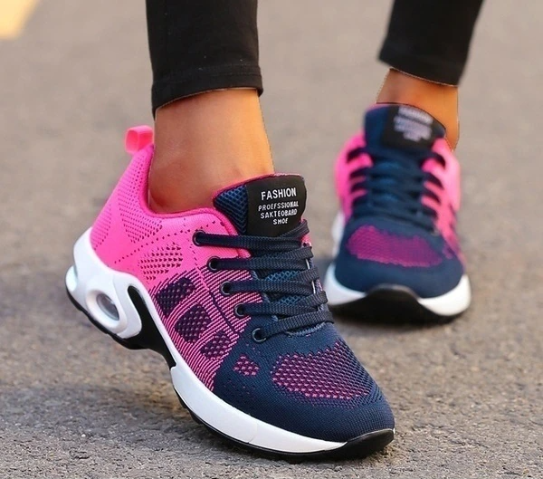 Dames Wandelsneakers Met Schokopvang Tijdens Lopen
