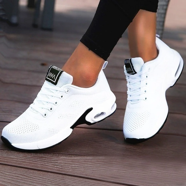 Dames Wandelsneakers Met Schokopvang Tijdens Lopen