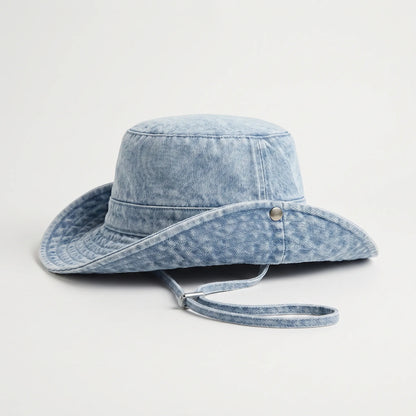 Denim hoed met brede rand - Peaknox