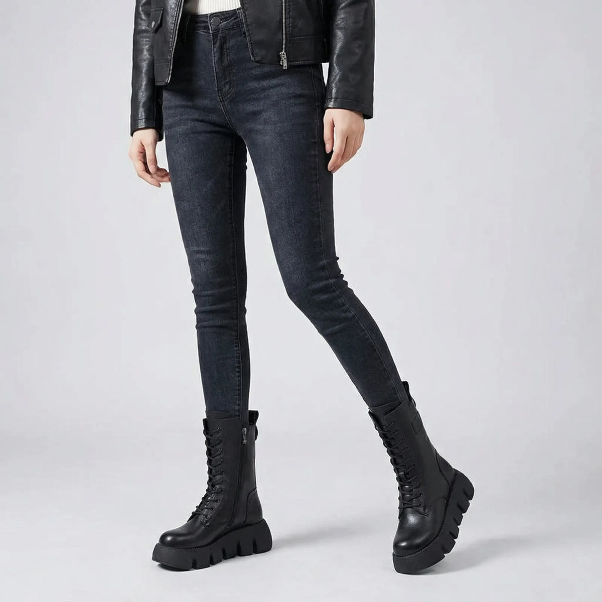 Dicker Plateaukampfstiefel - Marla