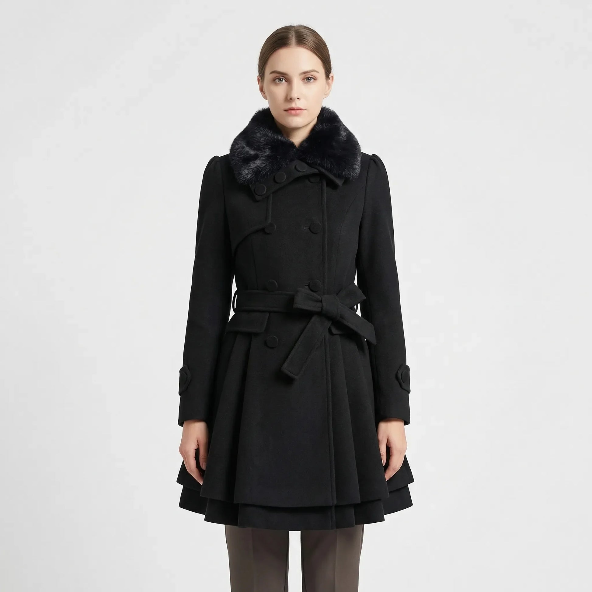 Double-Breasted Belted Winter Coat - Kristie