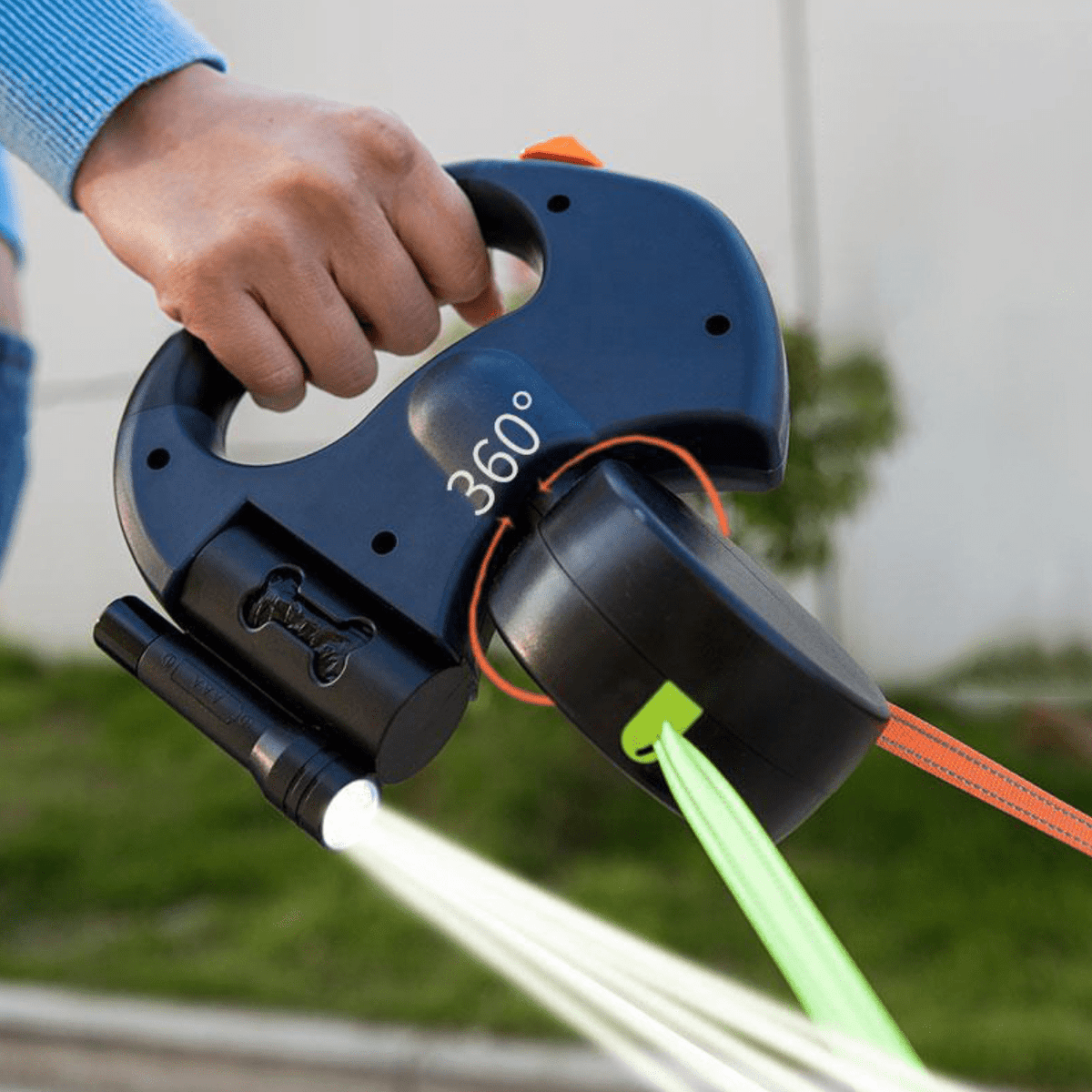 Dubbele hondenriem met 360° anti-verdraaimechanisme voor 2 honden