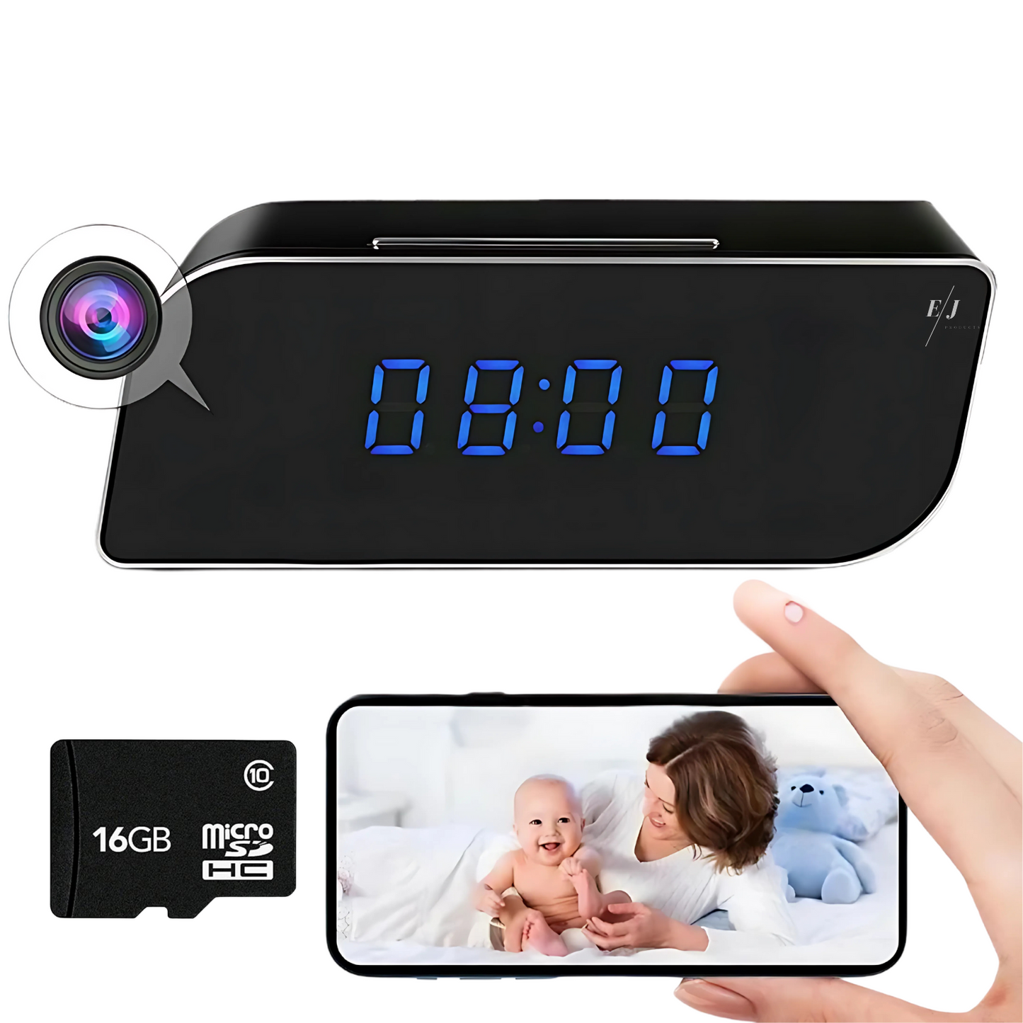 AA OOS Digitale Wekker met Verborgen Bewakingscamera – StealthClock Cam
