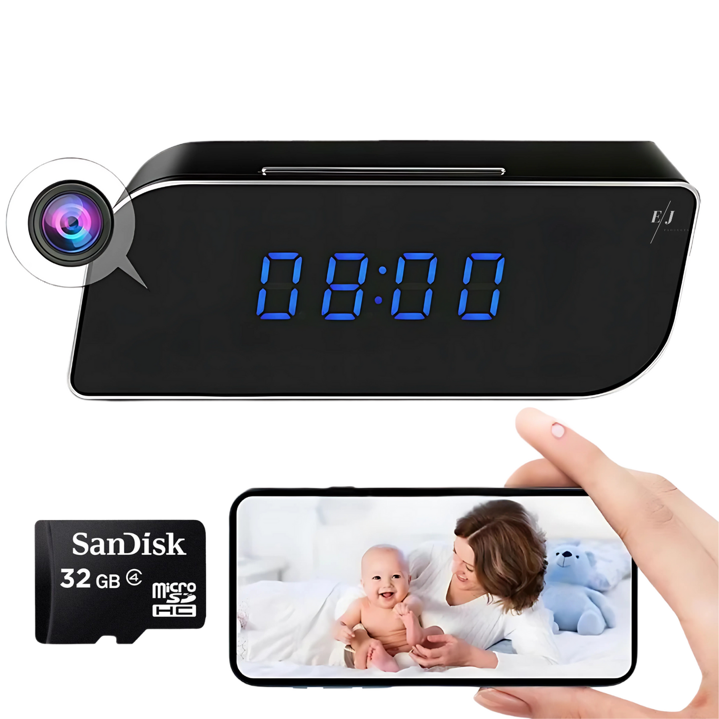 AA OOS Digitale Wekker met Verborgen Bewakingscamera – StealthClock Cam