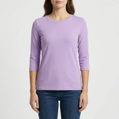 Effen Damesshirt Met Ronde Hals - Adrienne