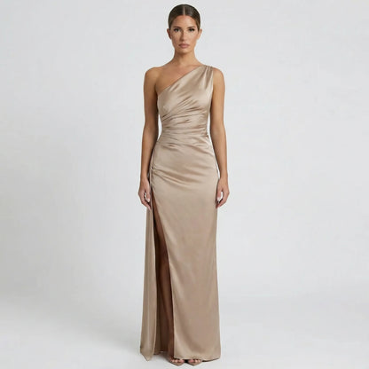 Einseitig Schulterfreies Maxikleid - Ayse