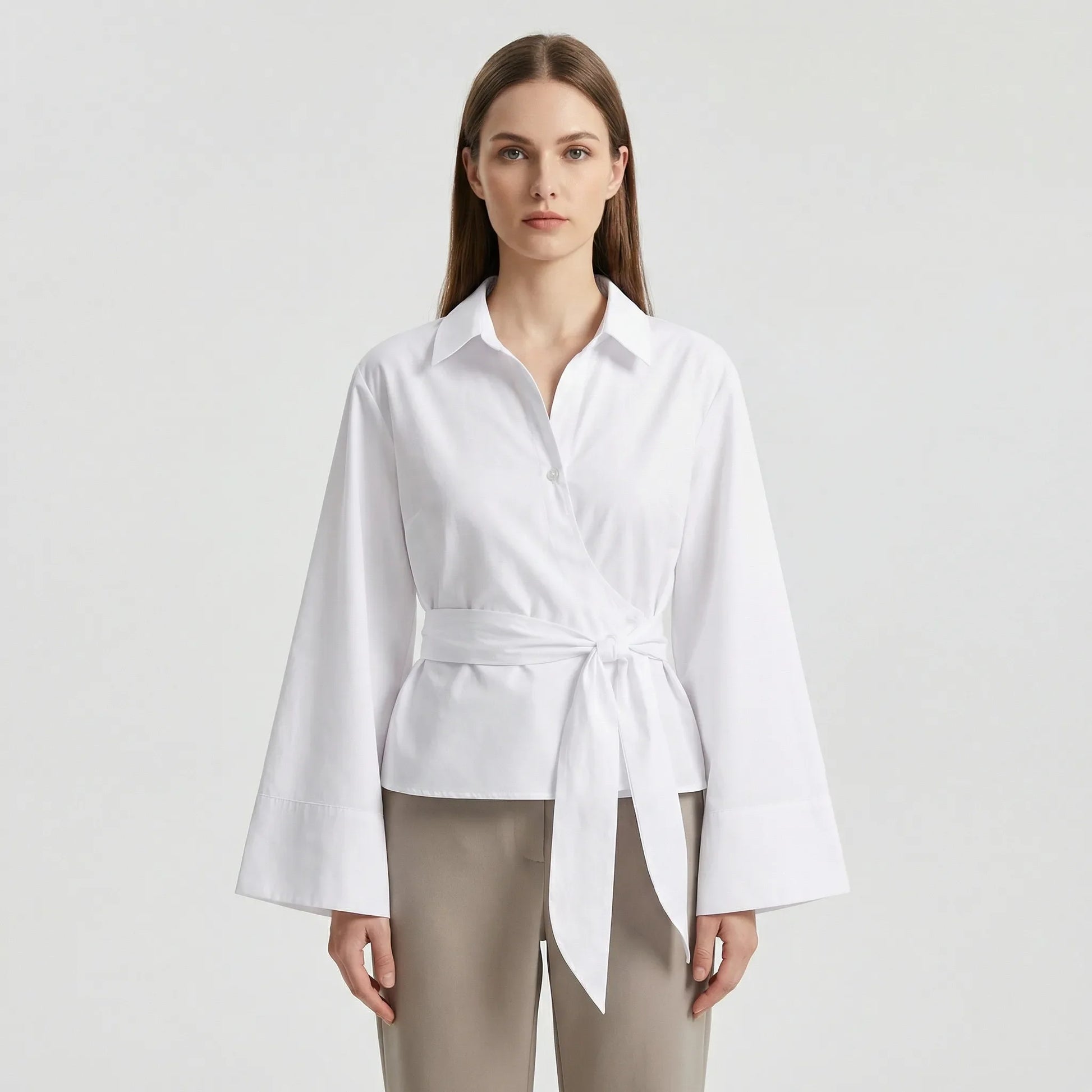 Elegante Wickelbluse Mit Weiten Ärmeln - Robyn