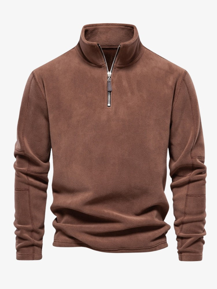 Extra Warm Men's Pullover With Quarter Zip - Abraham