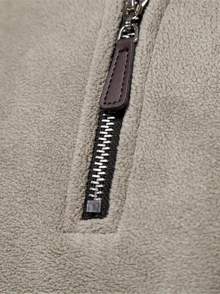 Extra Warm Men's Pullover With Quarter Zip - Abraham