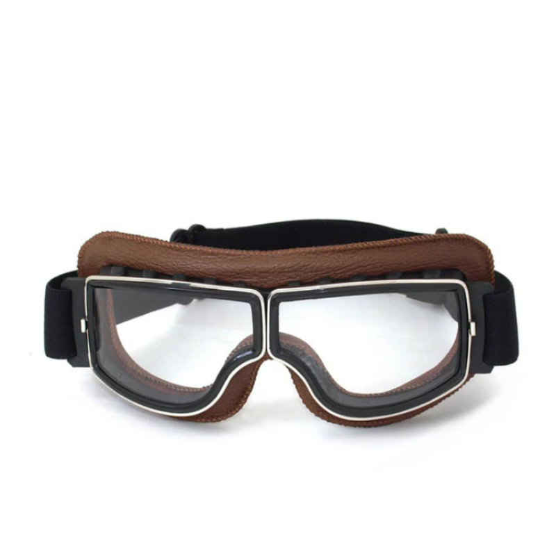 Vintage Leren Motorbril - RiderEdge