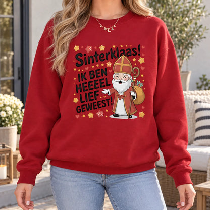 Feestelijke Sweater Met Sinterklaas Print En Ronde Hals -  Martha
